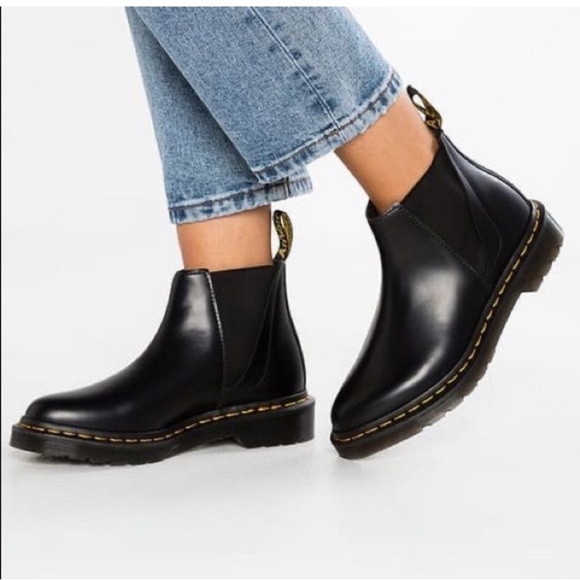Dr. Martens Black Ankle Boots with Elastic Panels - Picture 1 of 7